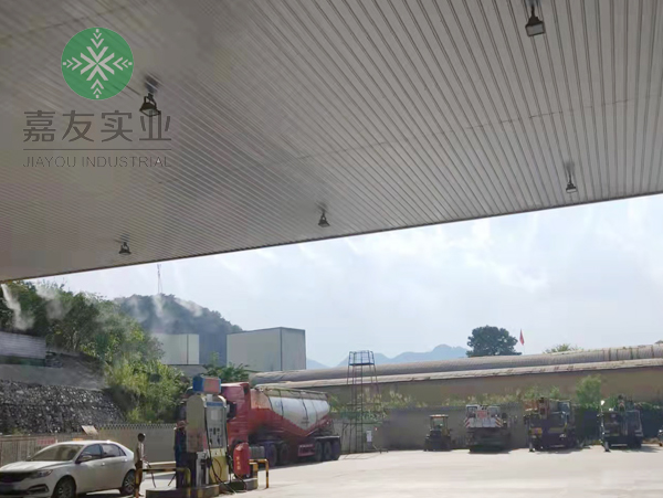 广州极悦喷雾降温系统助力英德市龙鹏加油站降温工程