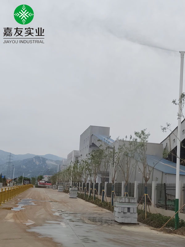 道路降尘新技术_广州极悦高压喷雾桩道路降尘应用案例