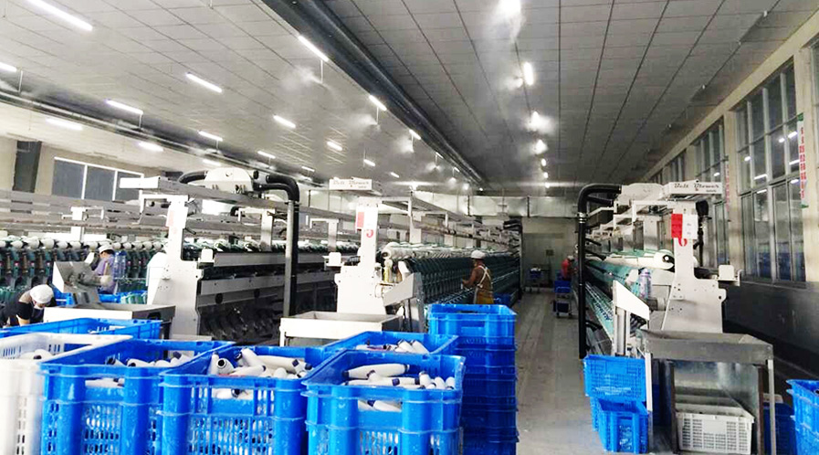 极悦注册客户江苏康源纺织公司纺织车间用加湿器案例