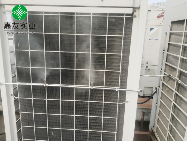 喷雾降温系统应用案例|广州意法服饰城顶楼空调外机降温项目
