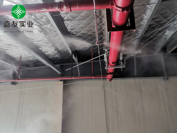 广州极悦为福建这家企业提供竹料仓库高压微雾加湿器方案