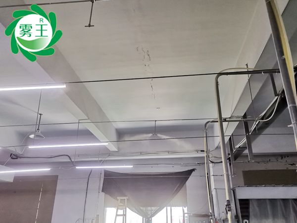 华利锦纺织车间加湿—极悦注册高压微雾加湿器大面积控湿除静电